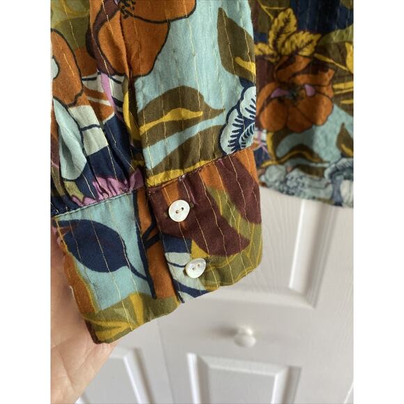 Jane‎ Delancey Womens Large Tunic Gold Mettalic Stripe - Picture 4 of 8